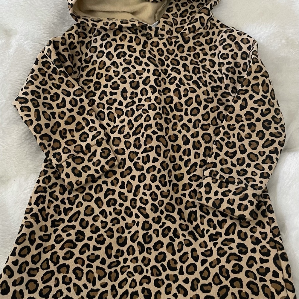 Animal print fleece toddler dress 2T